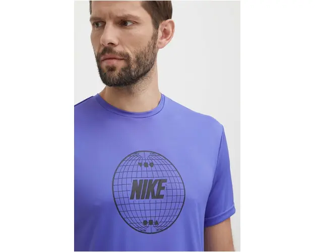 Nike tricou de antrenament Lead Line culoarea violet, cu imprimeu
