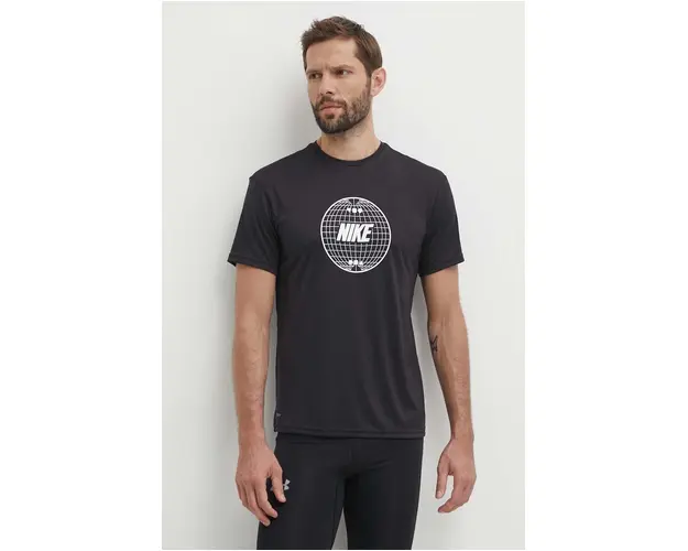 Nike tricou de antrenament Lead Line culoarea negru, cu imprimeu