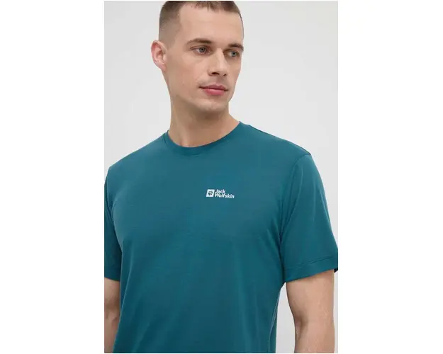 Jack Wolfskin tricou sport Vonnan culoarea verde, neted