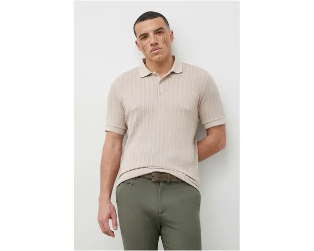 Bruuns Bazaar pulover barbati, culoarea bej, light