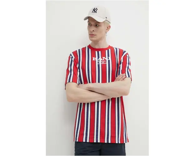 Karl Kani tricou din bumbac barbati, culoarea rosu, modelator