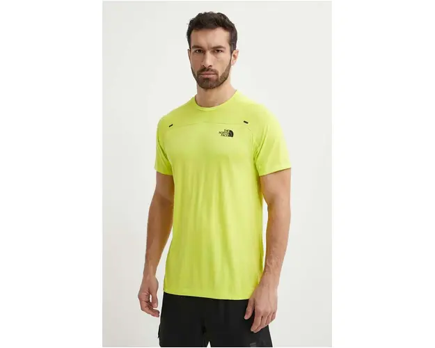 The North Face tricou sport Mountain Athletics culoarea verde, cu imprimeu, NF0A87CGRIQ1