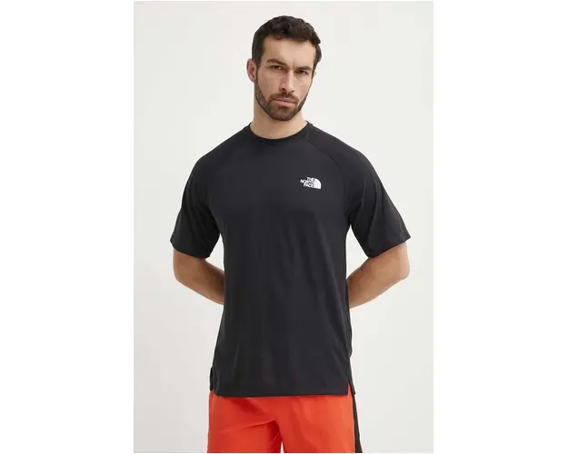 The North Face tricou sport Foundation culoarea negru, neted, NF0A87FQKS71
