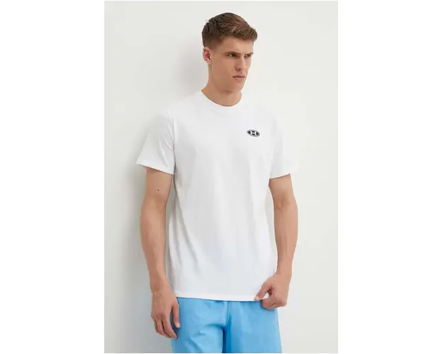 Under Armour tricou barbati, culoarea alb, neted