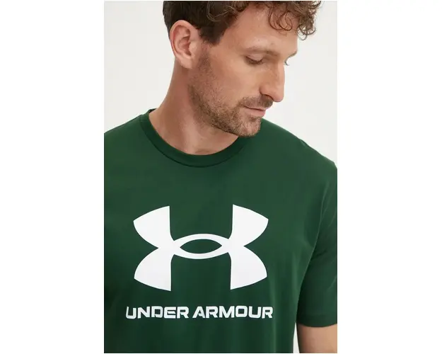 Under Armour tricou barbati, culoarea verde, cu imprimeu