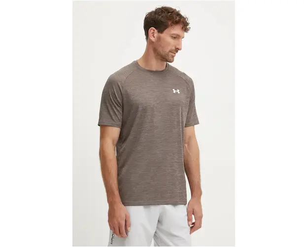 Under Armour tricou de antrenament Tech Textured culoarea gri, melanj