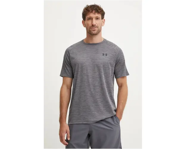 Under Armour tricou de antrenament Tech Textured culoarea gri, melanj