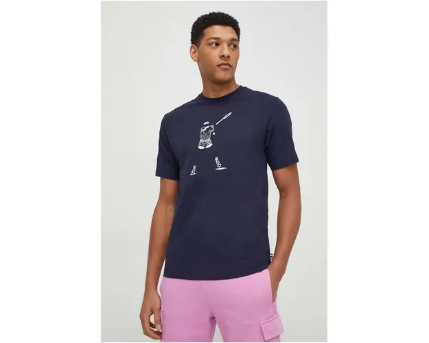 Fila tricou din bumbac barbati, culoarea albastru marin, cu imprimeu