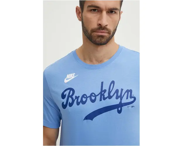 Nike tricou din bumbac Brooklyn Dodgers barbati, cu imprimeu