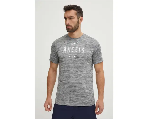 Nike tricou Los Angeles Angels barbati, culoarea gri, cu imprimeu
