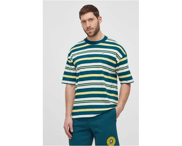 Champion tricou din bumbac barbati, culoarea verde, modelator, 219854