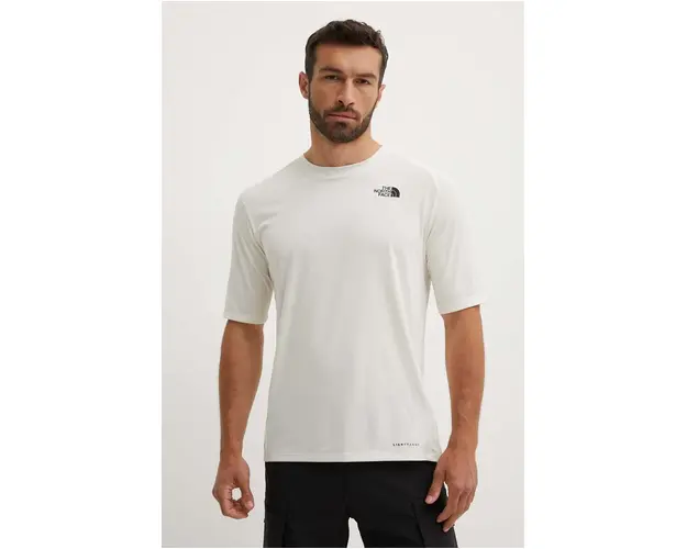 The North Face tricou sport Shadow culoarea bej, neted, NF0A87TUQLI1