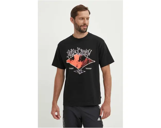 Rip Curl tricou din bumbac barbati, culoarea negru, cu imprimeu