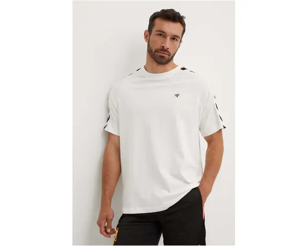 Hummel tricou Archive barbati, culoarea bej, cu imprimeu, 225258