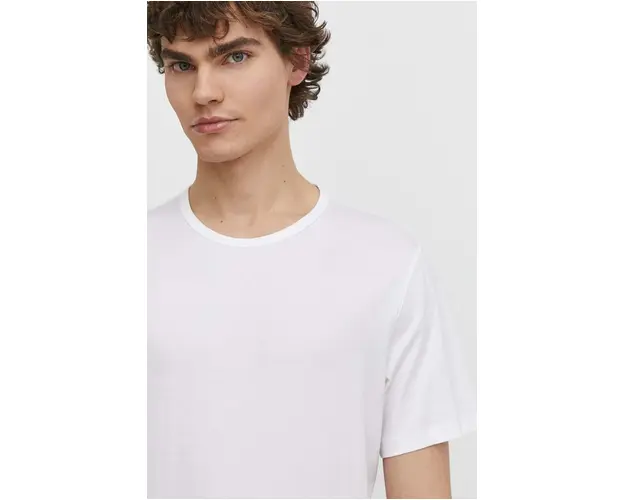 Theory tricou din bumbac barbati, culoarea alb, neted