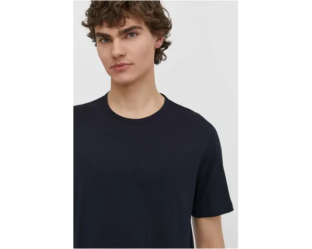 Theory tricou din bumbac barbati, culoarea negru, neted