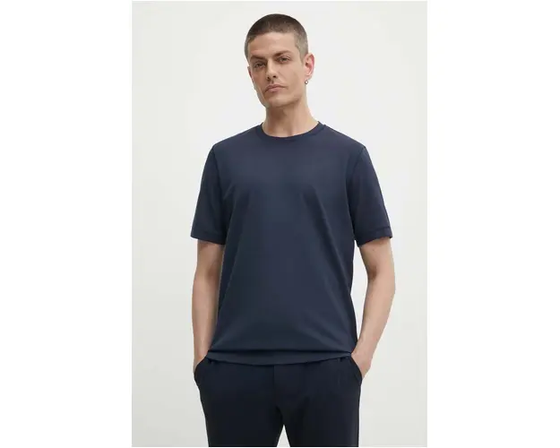 Theory tricou barbati, culoarea albastru marin, neted