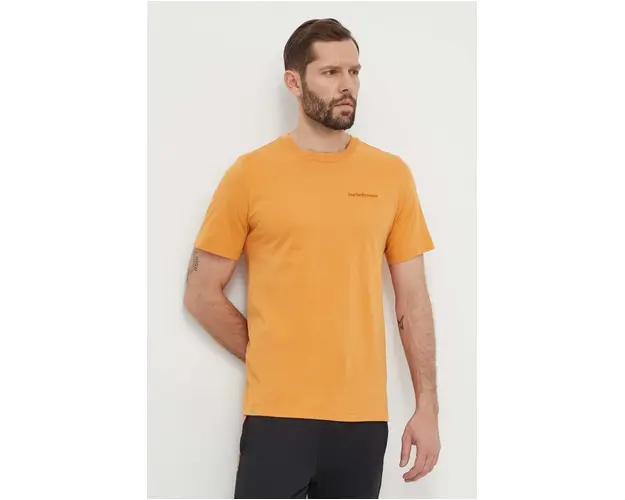 Peak Performance tricou din bumbac barbati, culoarea portocaliu, neted
