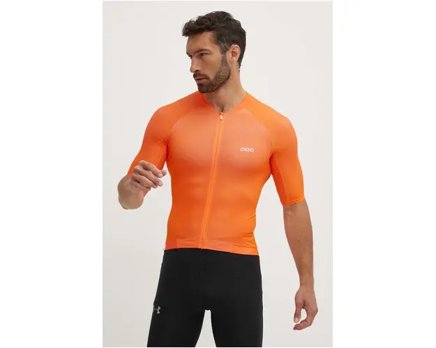POC tricou de ciclism Pristine Jersey culoarea portocaliu, neted