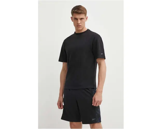 Reebok tricou Active Collective barbati, culoarea negru, neted, 100075748