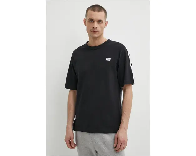 Reebok tricou din bumbac Court Sport barbati, culoarea negru, neted, 100202807