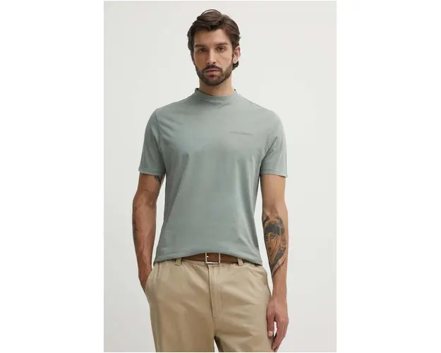 Karl Lagerfeld tricou din bumbac barbati, culoarea verde, cu imprimeu, 542252.755172