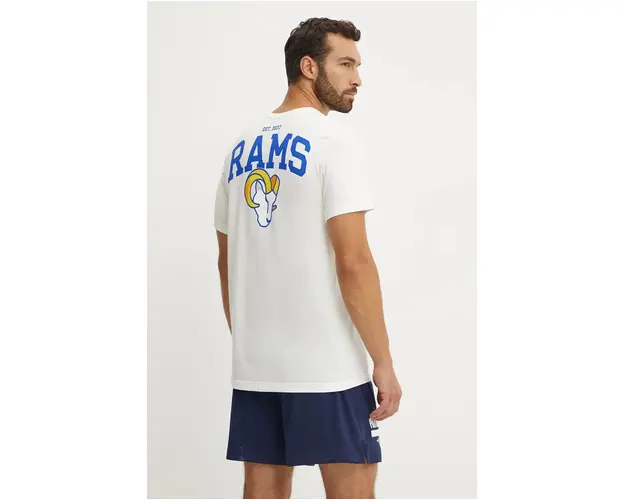 Nike tricou din bumbac Los Angeles Rams barbati, culoarea bej, cu imprimeu, N199-11K-95-8AB