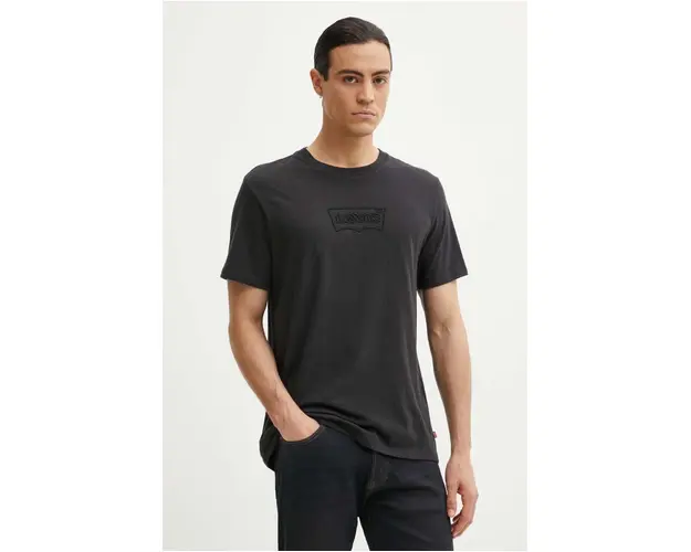 Levi's tricou din bumbac barbati, culoarea negru, cu imprimeu, 22491