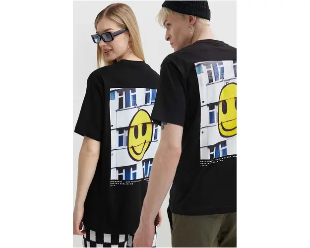 Vertere Berlin tricou din bumbac SUBRENT culoarea negru, cu imprimeu, VER T236