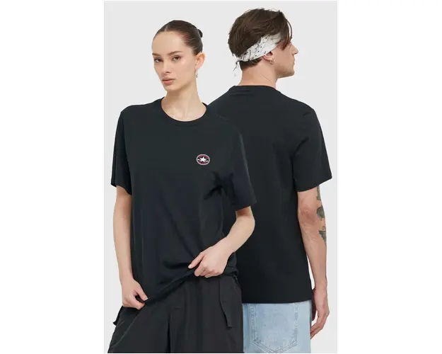 Converse tricou din bumbac culoarea negru, cu imprimeu