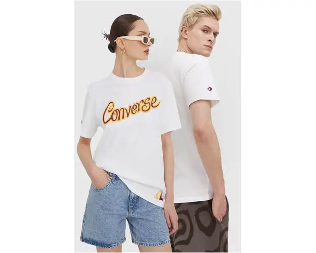 Converse tricou din bumbac Converse x Wonka culoarea alb, cu imprimeu