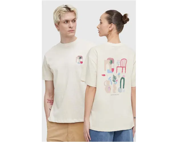 Kaotiko tricou din bumbac culoarea bej, cu imprimeu