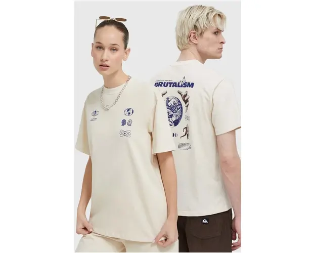 Kaotiko tricou din bumbac culoarea bej, cu imprimeu