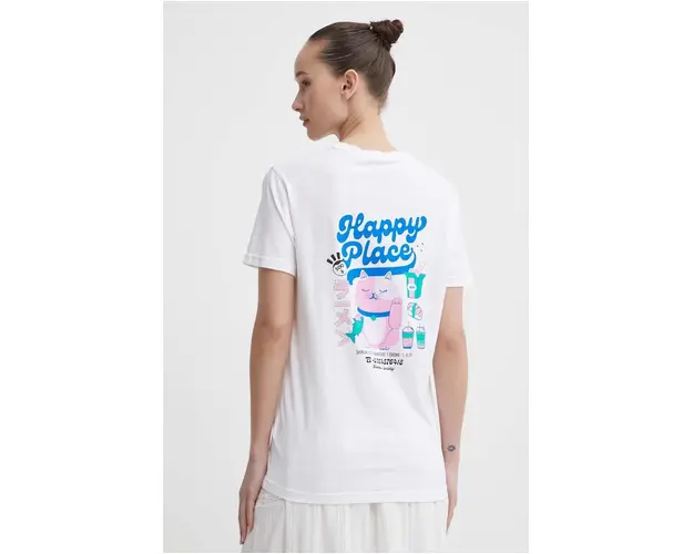 Kaotiko tricou din bumbac culoarea bej, cu imprimeu