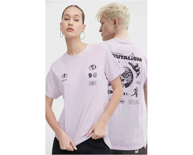 Kaotiko tricou din bumbac culoarea violet, cu imprimeu