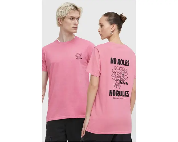 Kaotiko tricou din bumbac culoarea roz, cu imprimeu