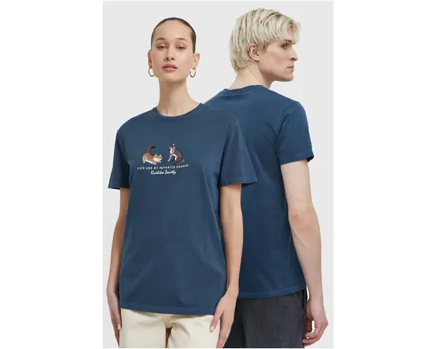 Kaotiko tricou din bumbac culoarea albastru marin, cu imprimeu