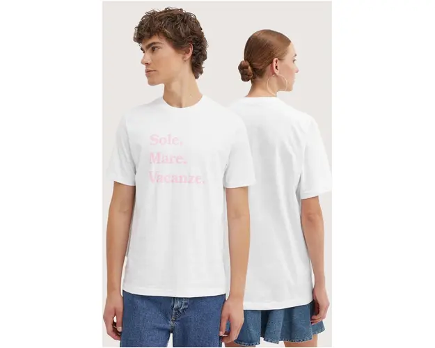 Drivemebikini tricou din bumbac Sole Mare Vacanze culoarea alb, cu imprimeu