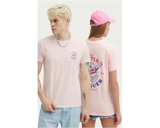 Kaotiko tricou din bumbac culoarea roz, cu imprimeu, AL139-03-G002