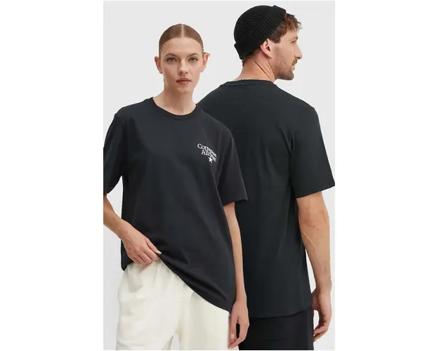 Converse tricou din bumbac culoarea negru, cu imprimeu, 10026461-A01