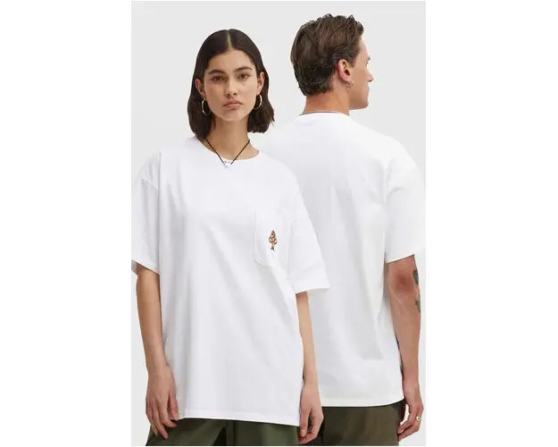 Converse tricou din bumbac culoarea alb, cu imprimeu, 10026445-A02