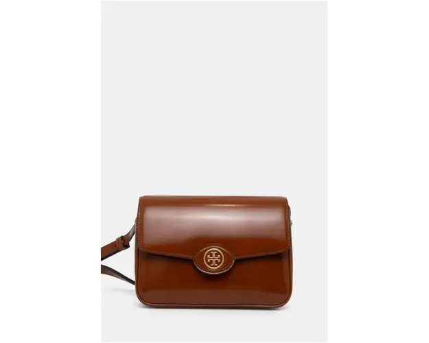 Tory Burch poseta de piele Robinson culoarea maro, 143122.223