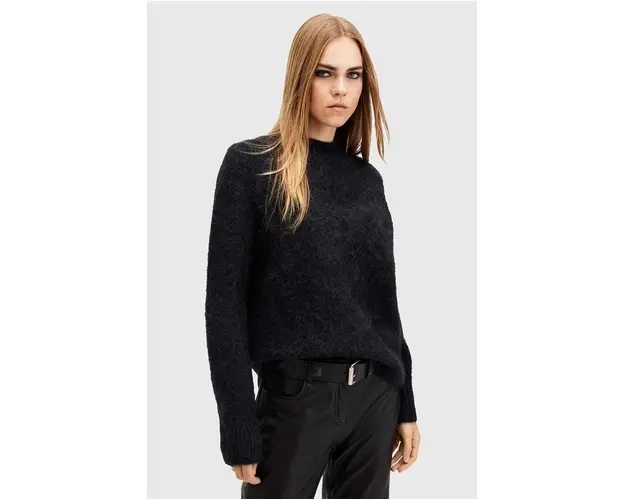 AllSaints pulover de lana VORTEX JUMPER femei, culoarea negru, calduros, W032KB
