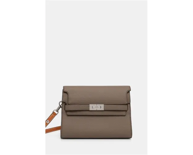 Tory Burch poseta de piele Lee Radziwill culoarea maro, 158723.250