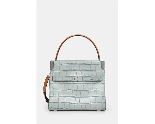 Tory Burch poseta de piele Lee Radziwill culoarea turcoaz, 162445.400