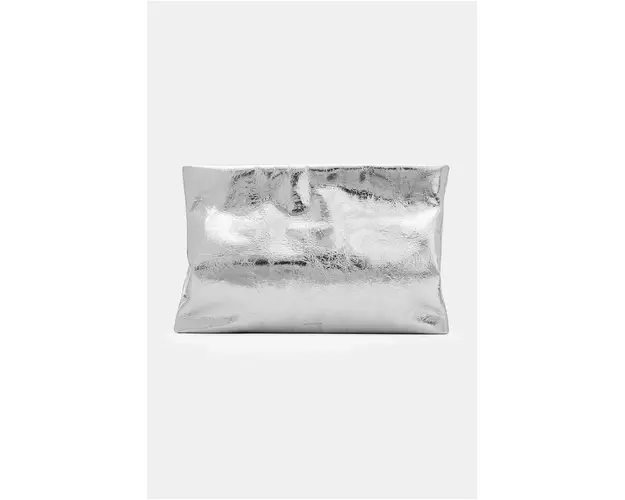 AllSaints poseta de piele BETTINA culoarea argintiu, W019XZ