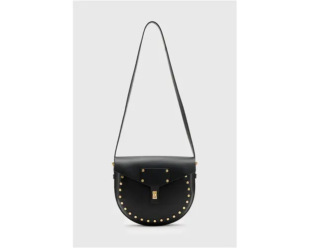 AllSaints poseta de piele MIRO SADDLE culoarea negru, W216XB