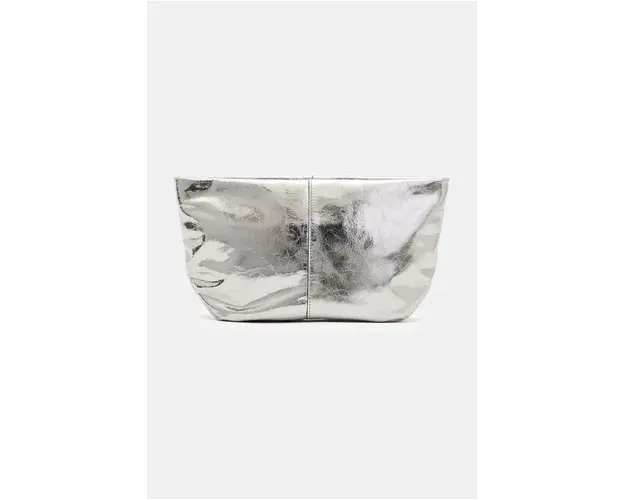 AllSaints poseta piele HEX culoarea argintiu, W389XB