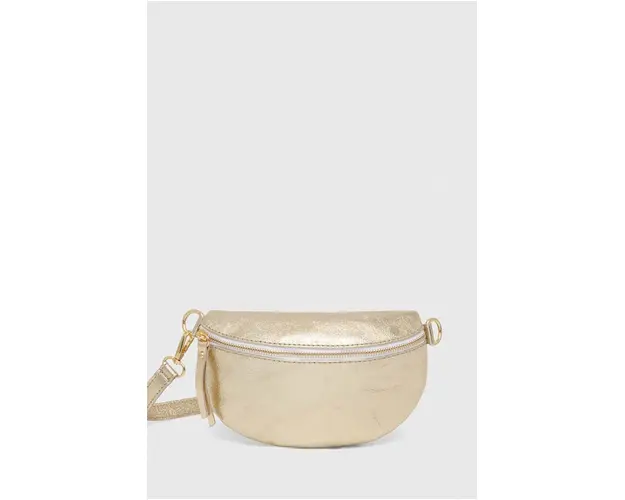 Answear Lab borseta de piele culoarea auriu