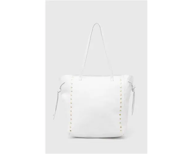 Answear Lab poseta de piele culoarea alb